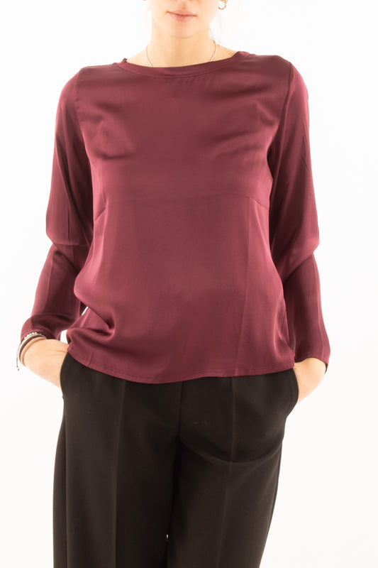 Blusa manica lunga Susy mix - Vino