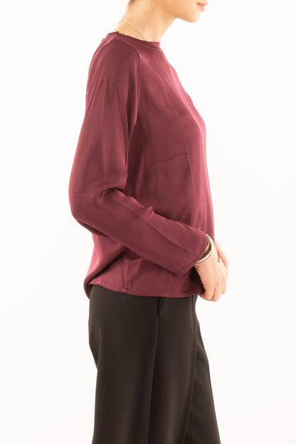 Blusa manica lunga Susy mix - Vino