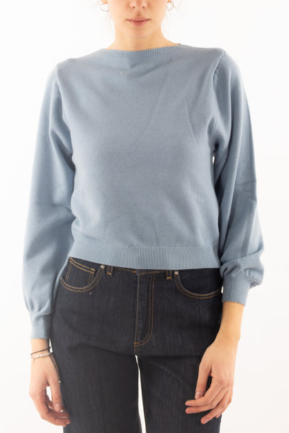 Maglione con manica a palloncino Susy mix - Celeste
