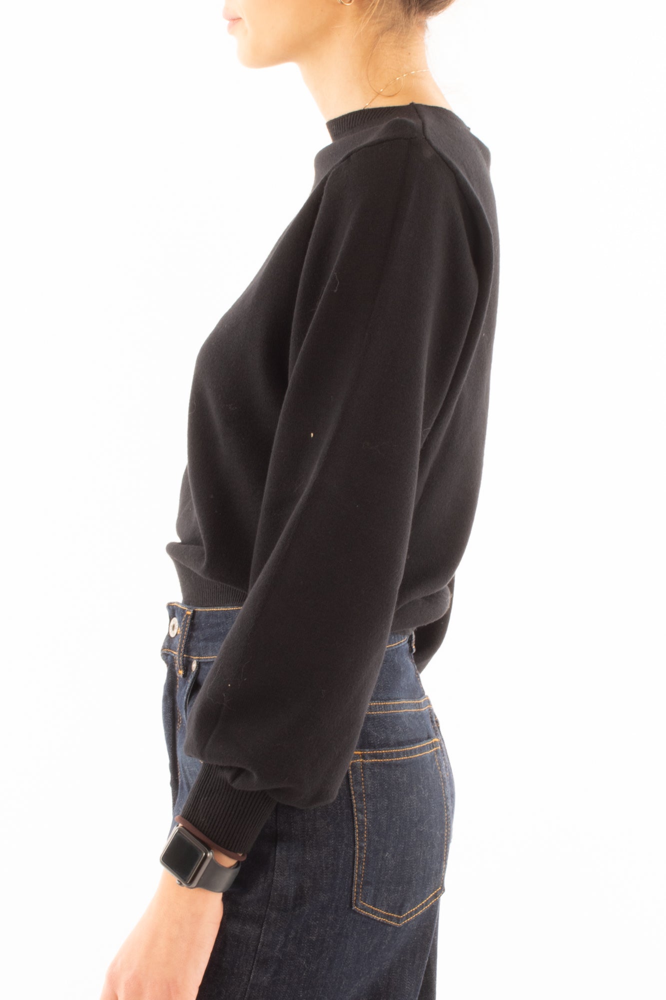 Maglione con manica a palloncino Susy mix - Nero