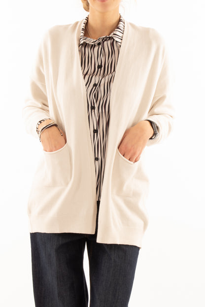 Cardigan aperto Susy mix - Crema