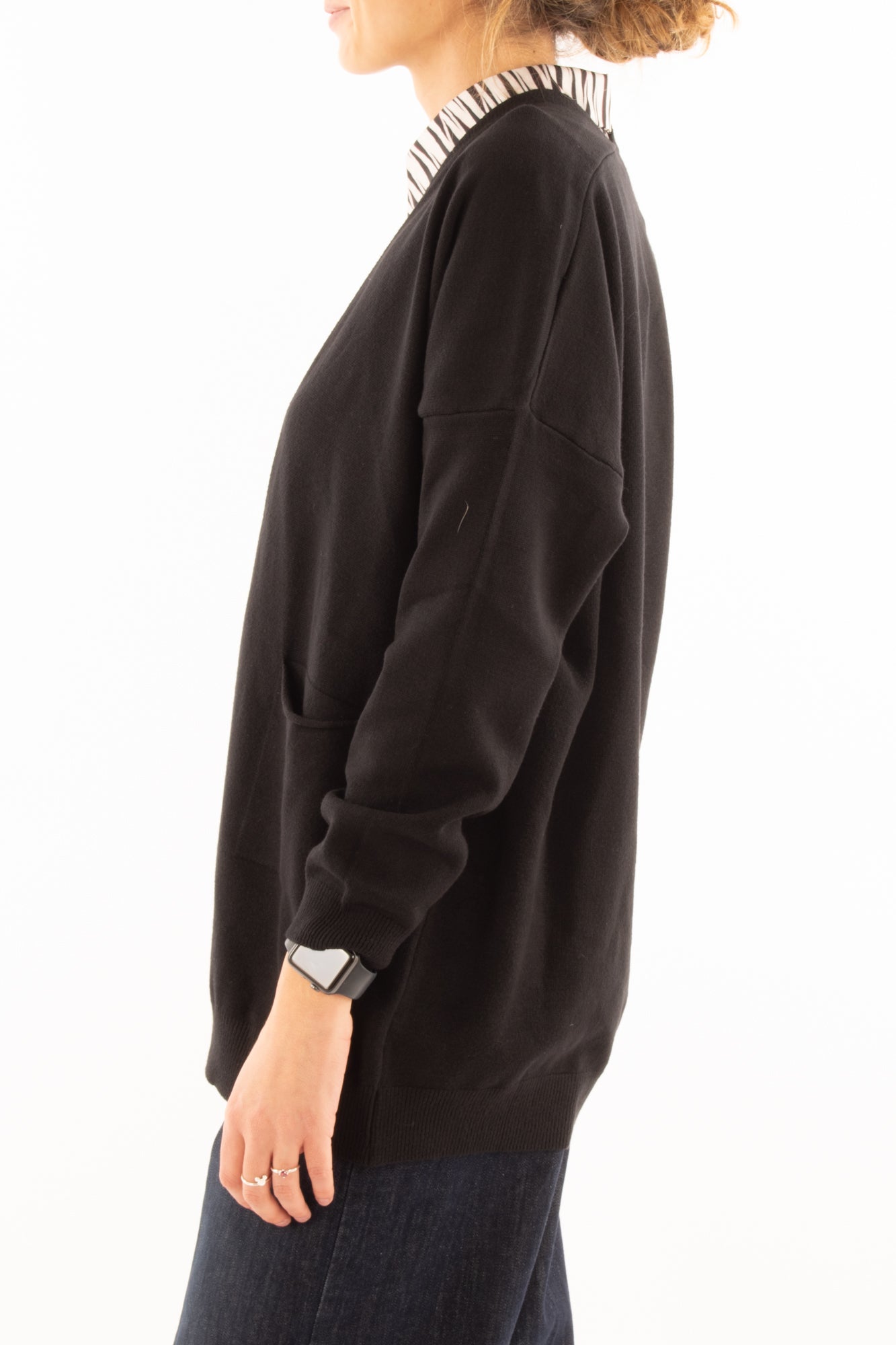 Cardigan aperto Susy mix - Nero