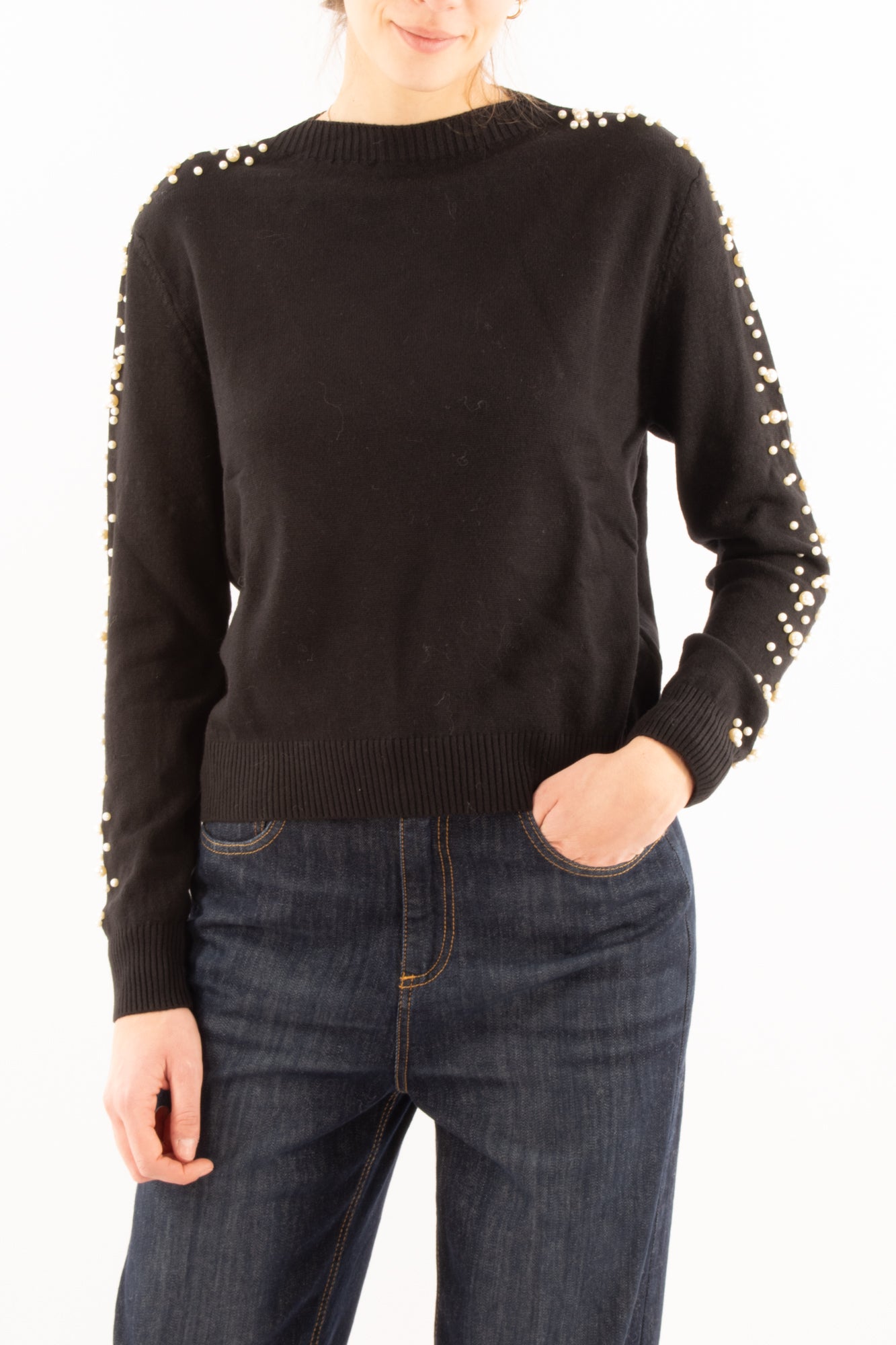 Maglione con perline Susy mix - Nero