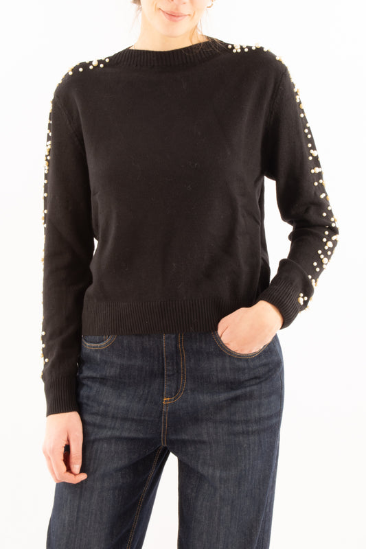 Maglione con perline Susy mix - Nero