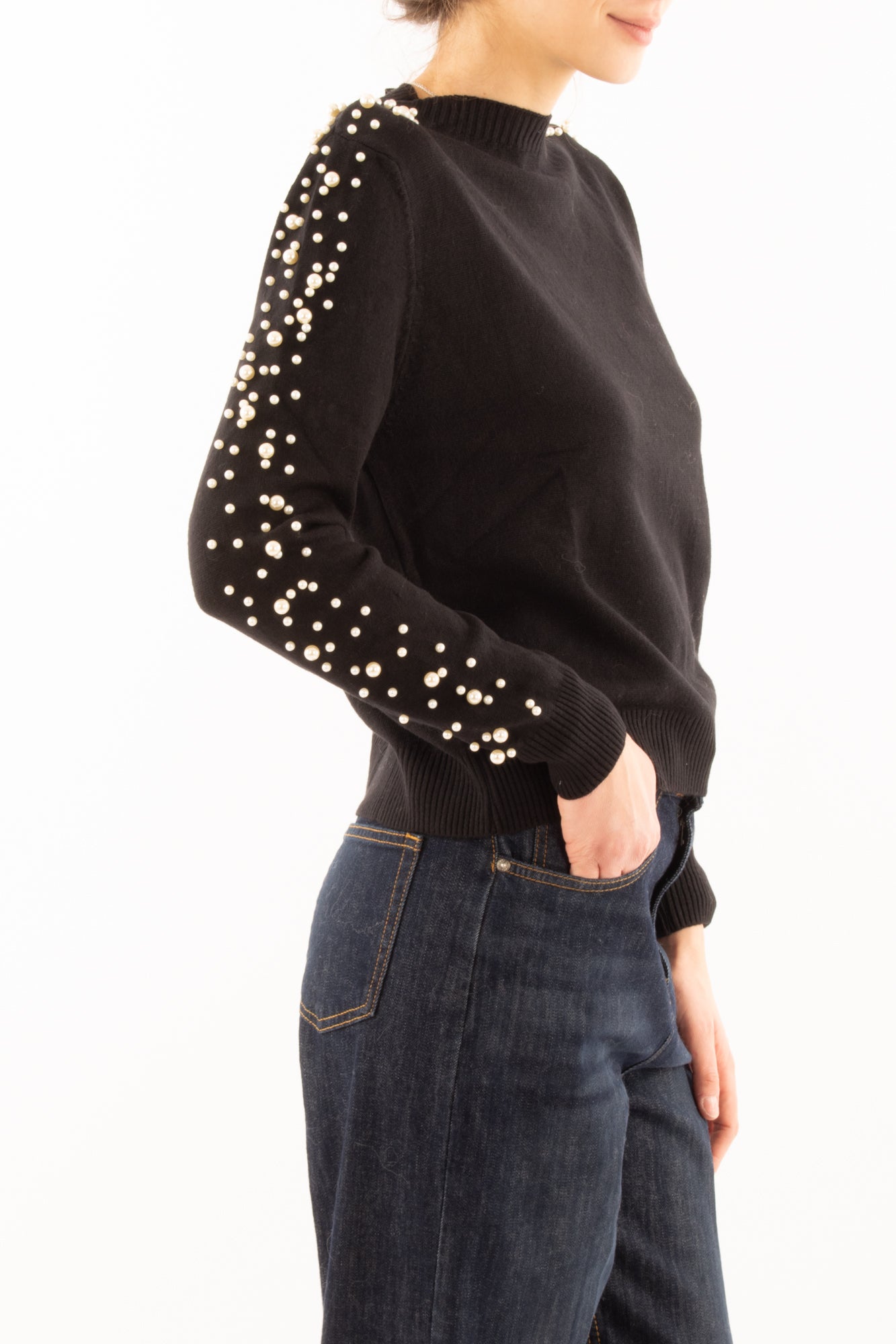 Maglione con perline Susy mix - Nero