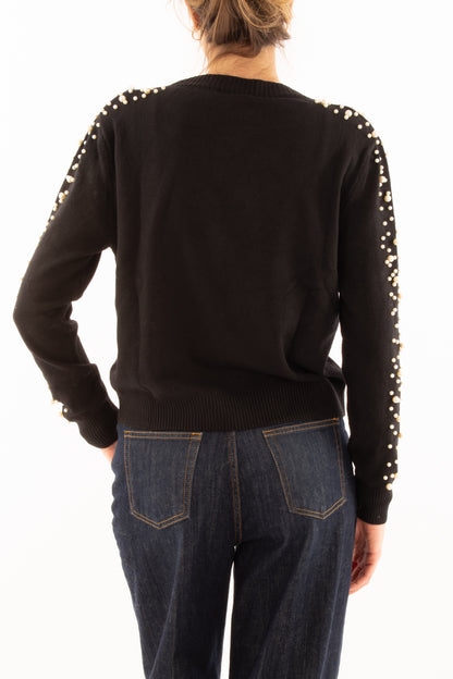 Maglione con perline Susy mix - Nero