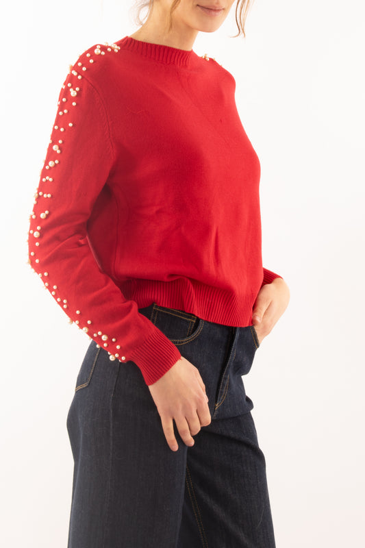 Maglione con perline Susy mix - Rosso