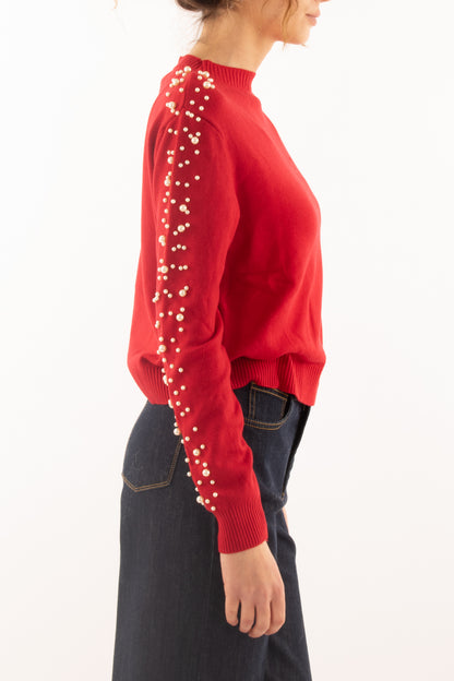Maglione con perline Susy mix - Rosso