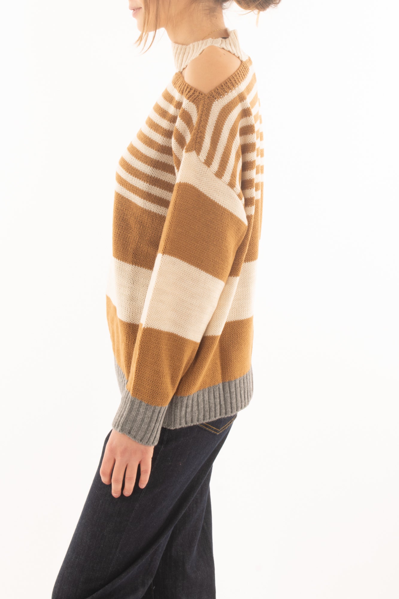 Maglione rigato da donna Susy mix -Grigio