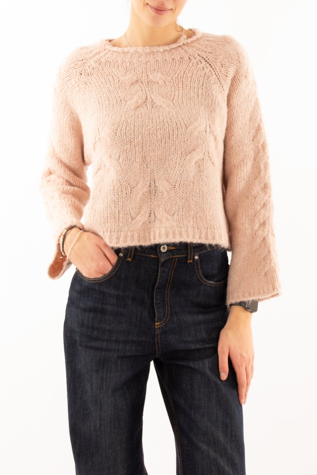 Maglione con manica a palloncino Susy mix - Rosa