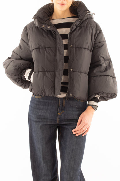 Piumino corto Susy mix - Nero