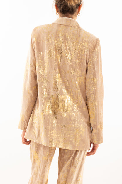 Giacca in velluto liscio consumato Susy mix - Oro