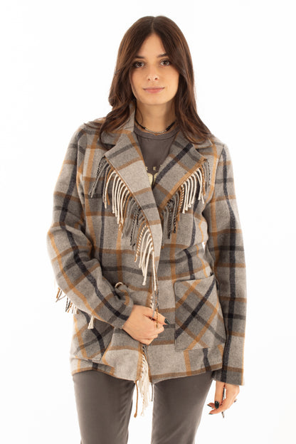 Giacca scozzese Susy mix - Grigio