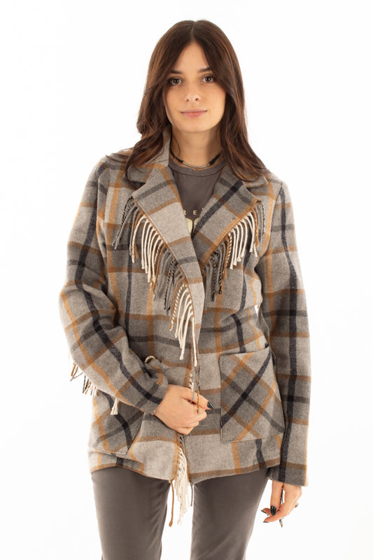 Giacca scozzese Susy mix - Grigio