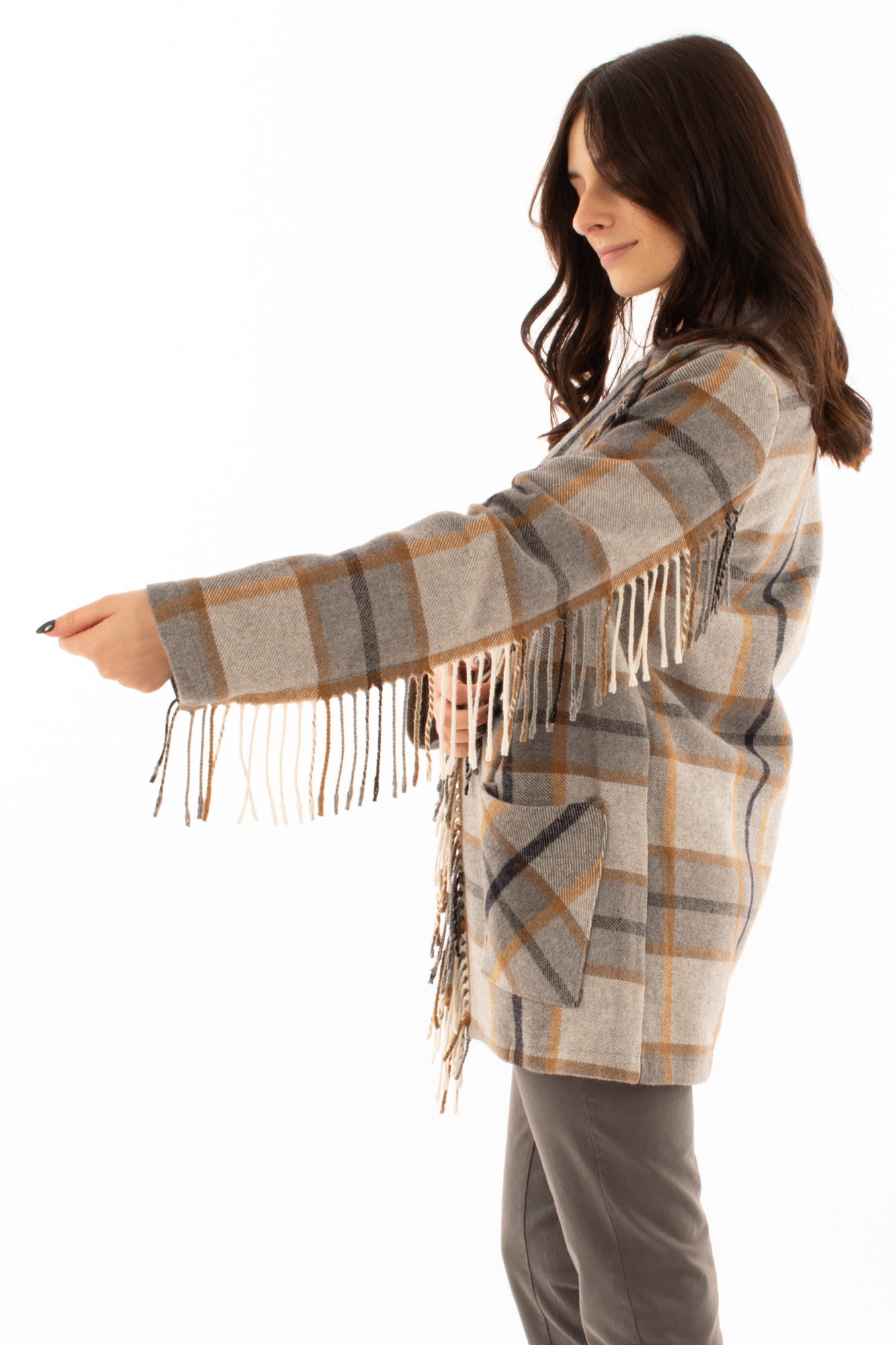 Giacca scozzese Susy mix - Grigio