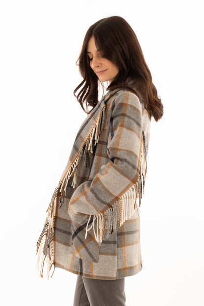 Giacca scozzese Susy mix - Grigio