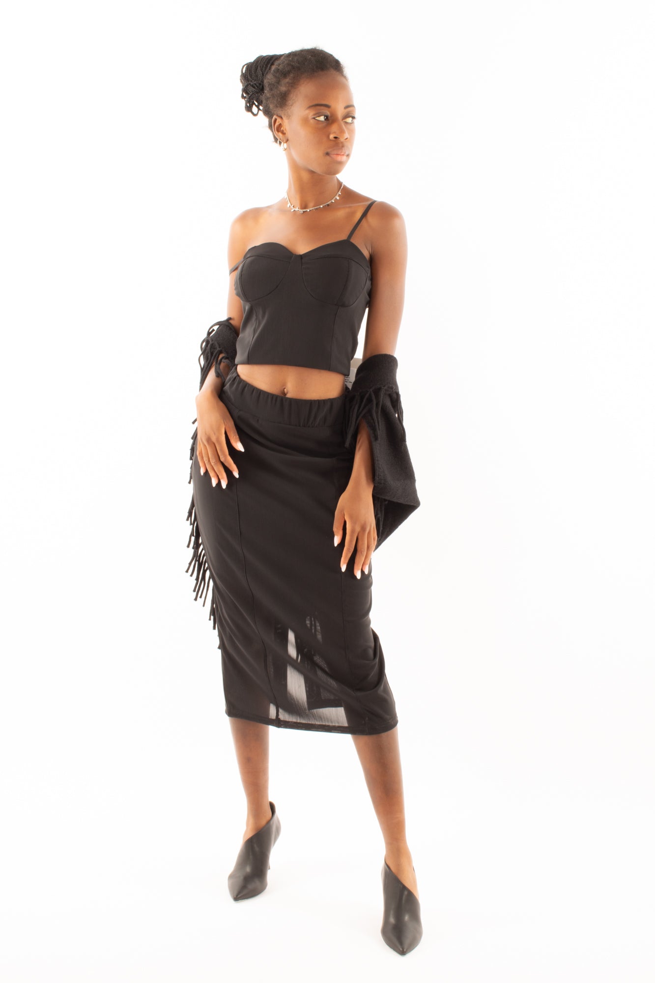 Top coppe in tulle Susy mix - Nero