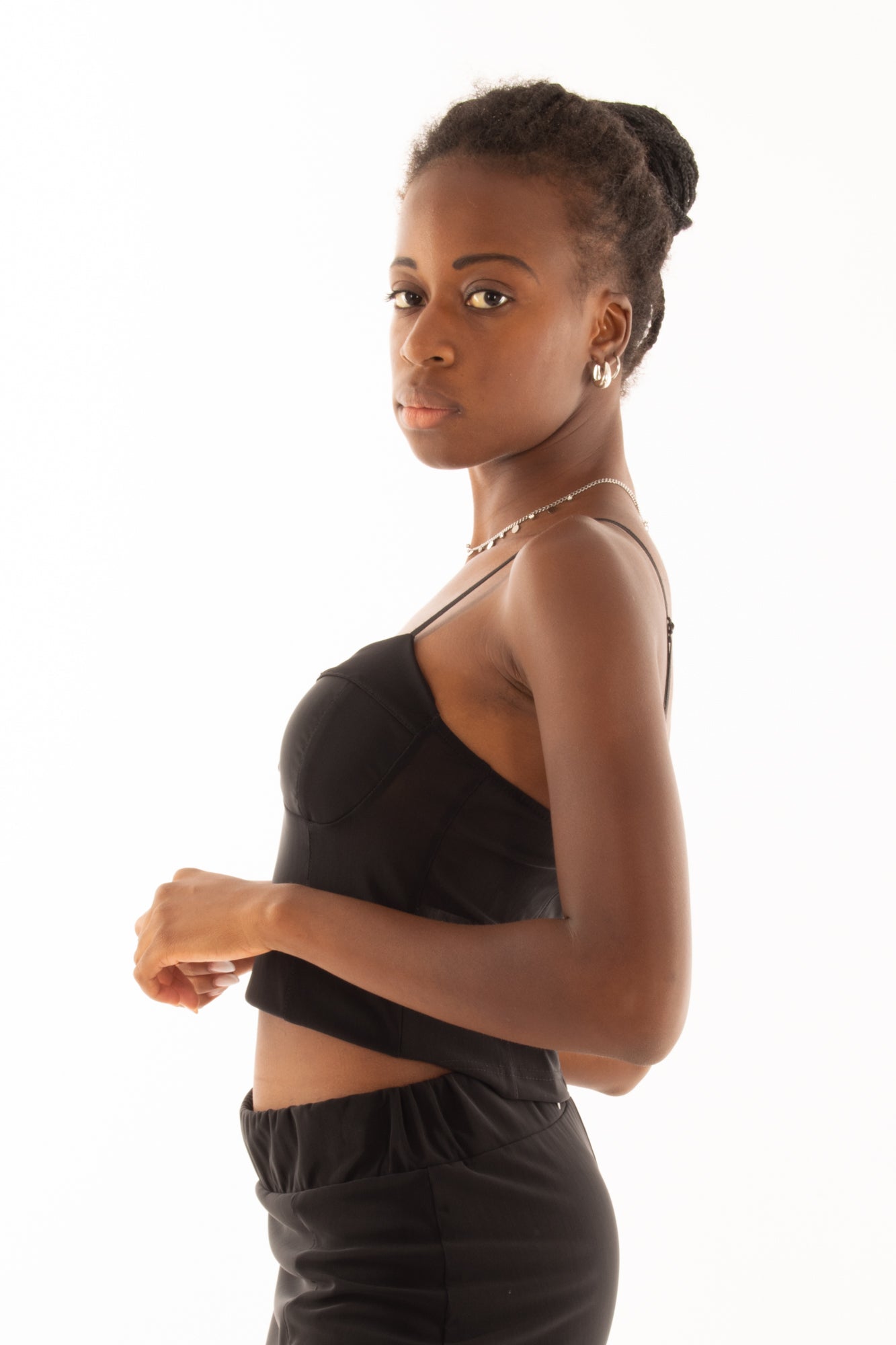 Top coppe in tulle Susy mix - Nero