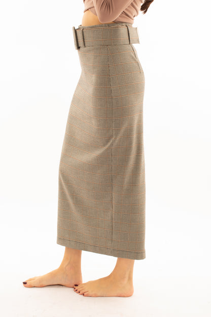 Gonna 3/4 scozzese Susy mix - Sabbia