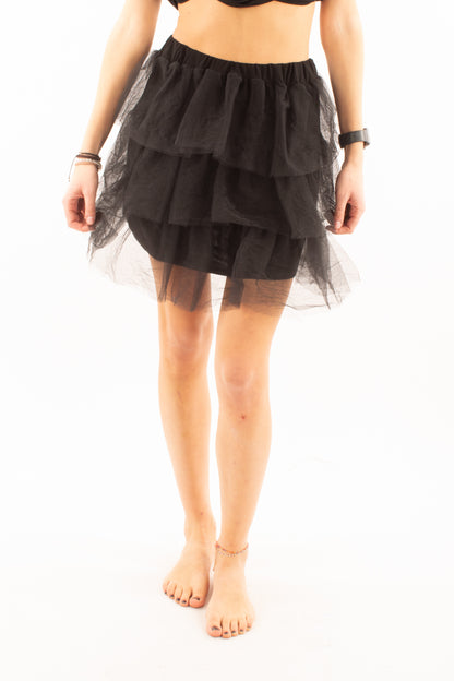 Mini gonna in tulle Susy mix - Nero
