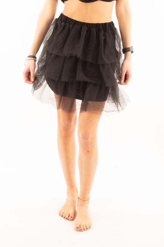 Mini gonna in tulle Susy mix - Nero