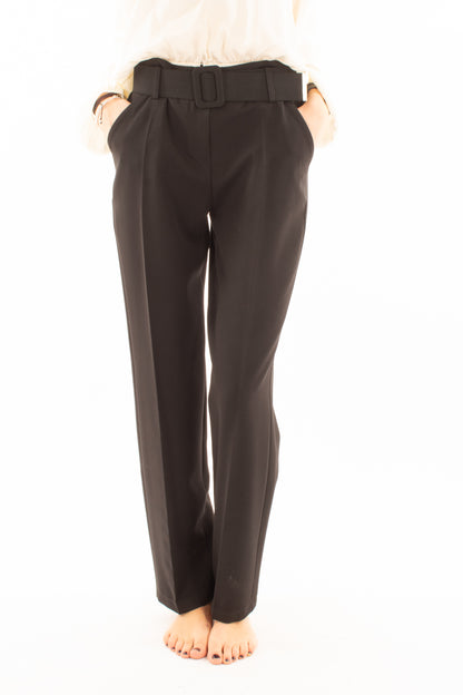 Pantalone a palazzo Susy mix - Nero