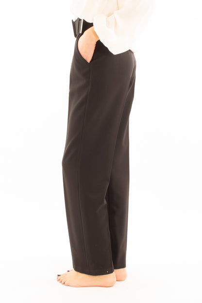 Pantalone a palazzo Susy mix - Nero