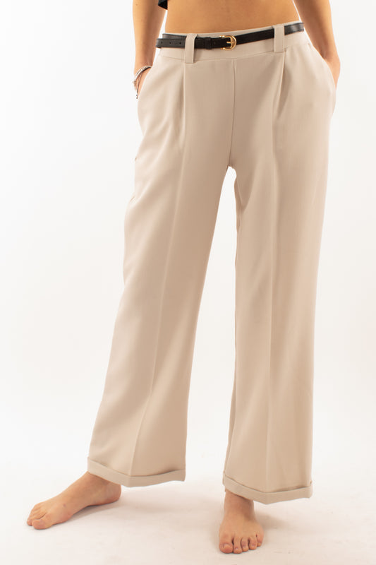 Pantalone a palazzo Susy mix - Lana