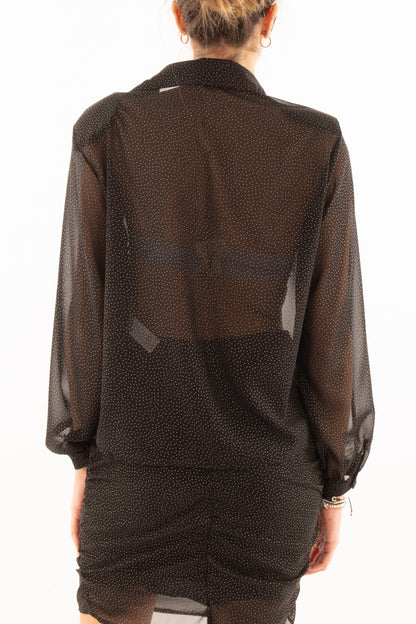 Camicia con micro pois Susy mix - Nero