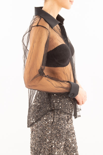 Camicia trasparente Susy mix - Nero