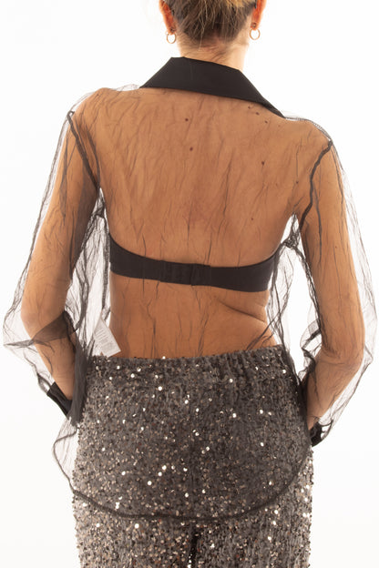 Camicia trasparente Susy mix - Nero