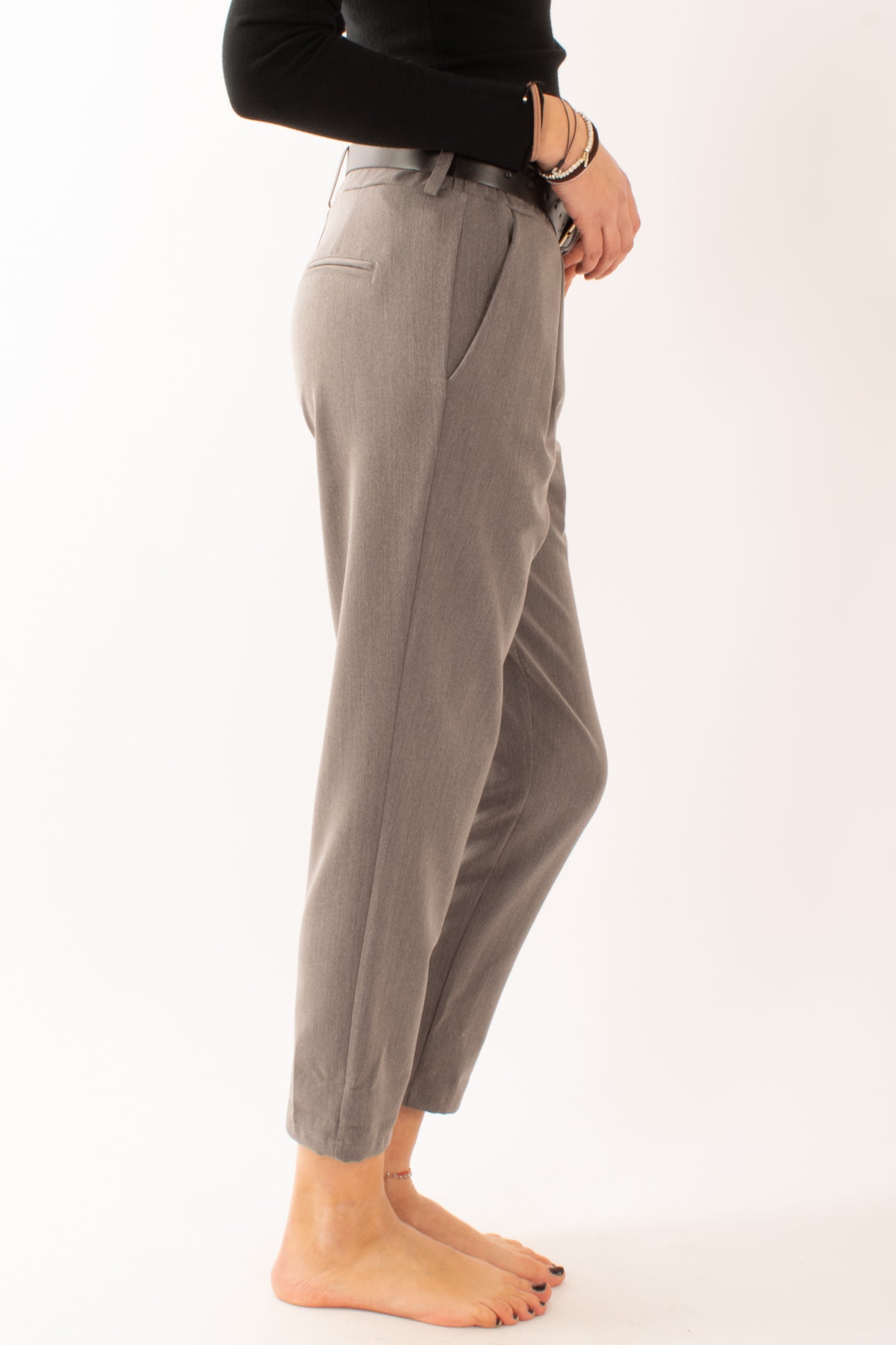 Pantalone con risvolto Susy mix - Grigio