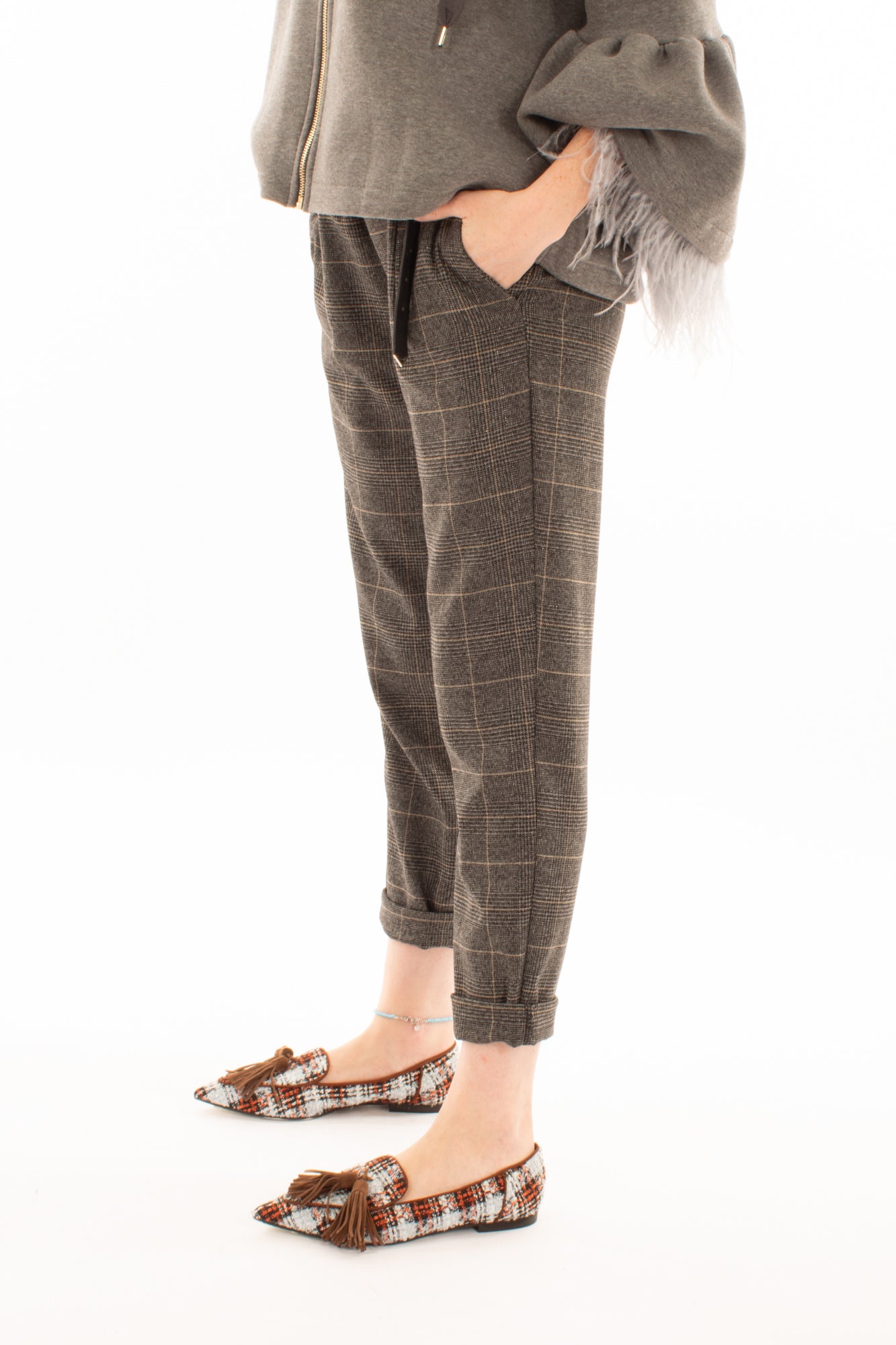 Pantalone scozzese Susy mix - Grigio