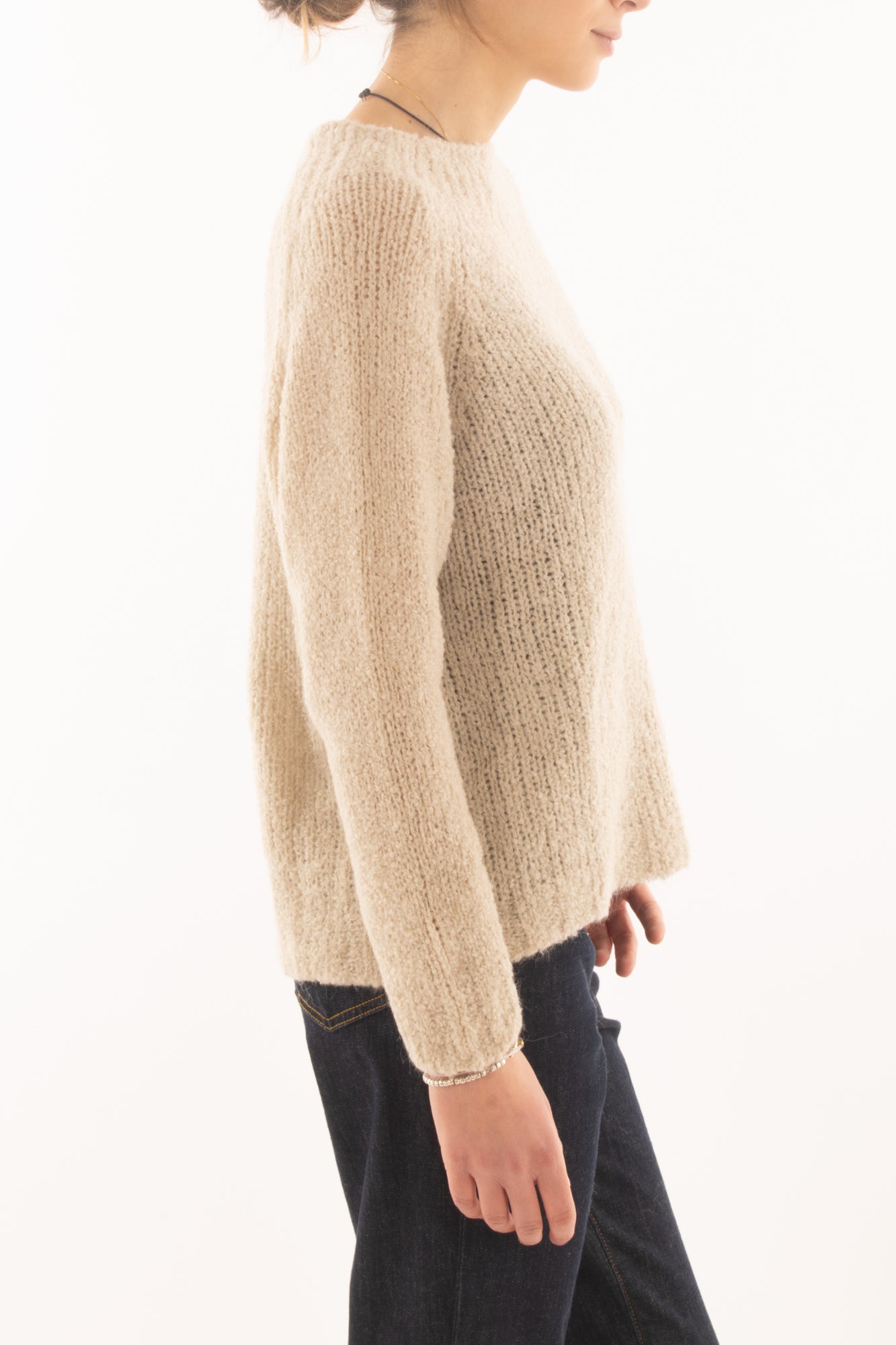 Maglione girocollo da donna - Burro