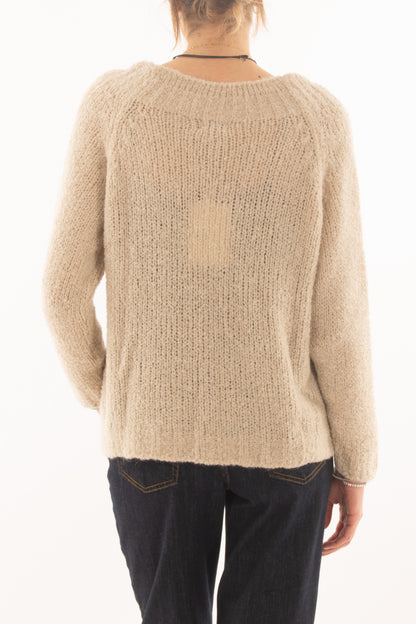 Maglione girocollo da donna - Burro