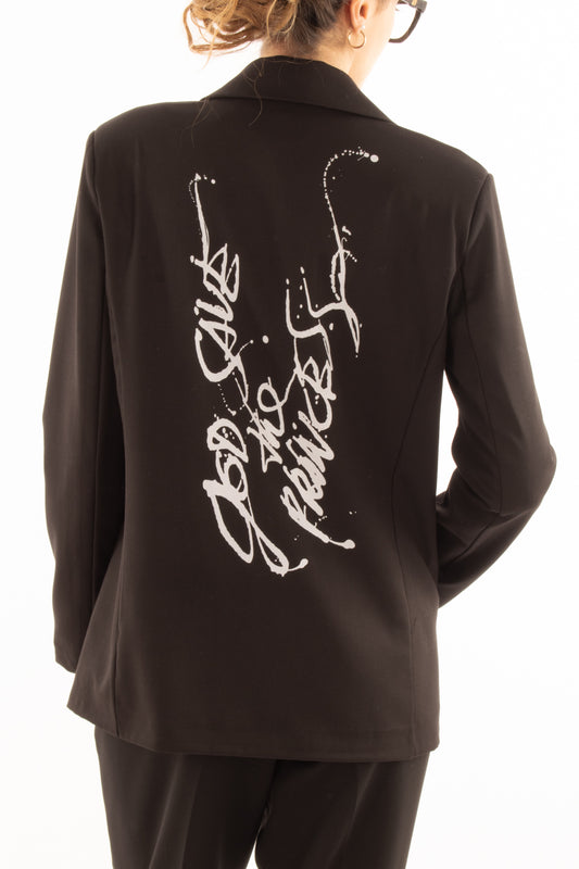 Giacca con scritte Susy mix - Nero