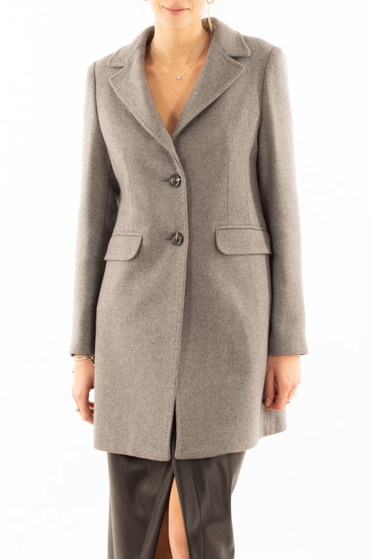 Cappotto monopetto Susy mix - Grigio