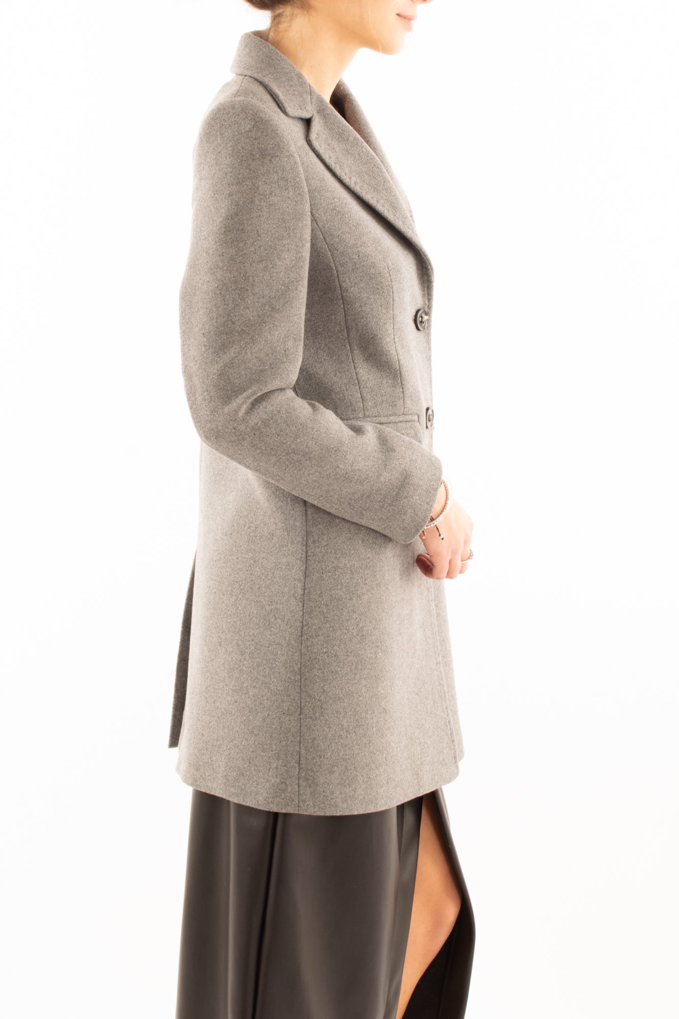 Cappotto monopetto Susy mix - Grigio