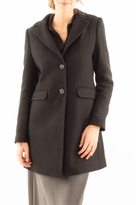 Cappotto monopetto Susy mix - Nero