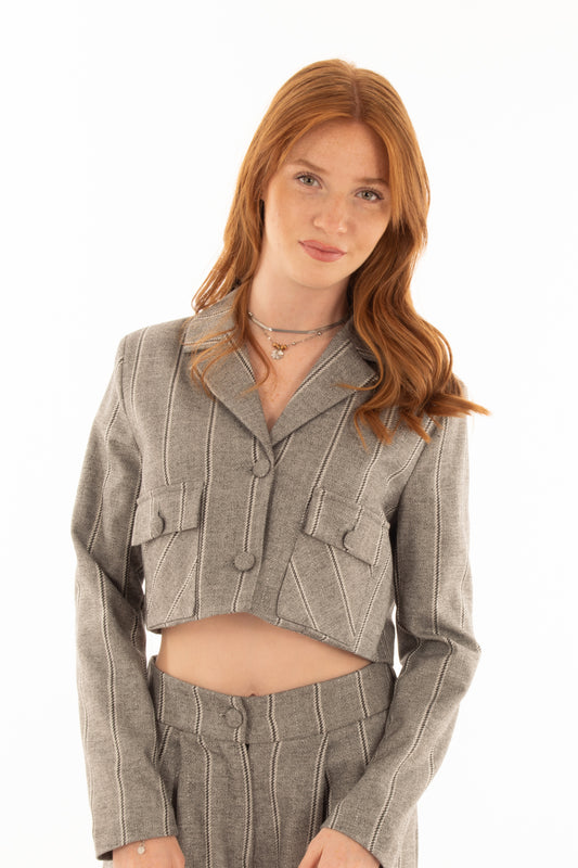 Giacca corta Susy mix - Grigio