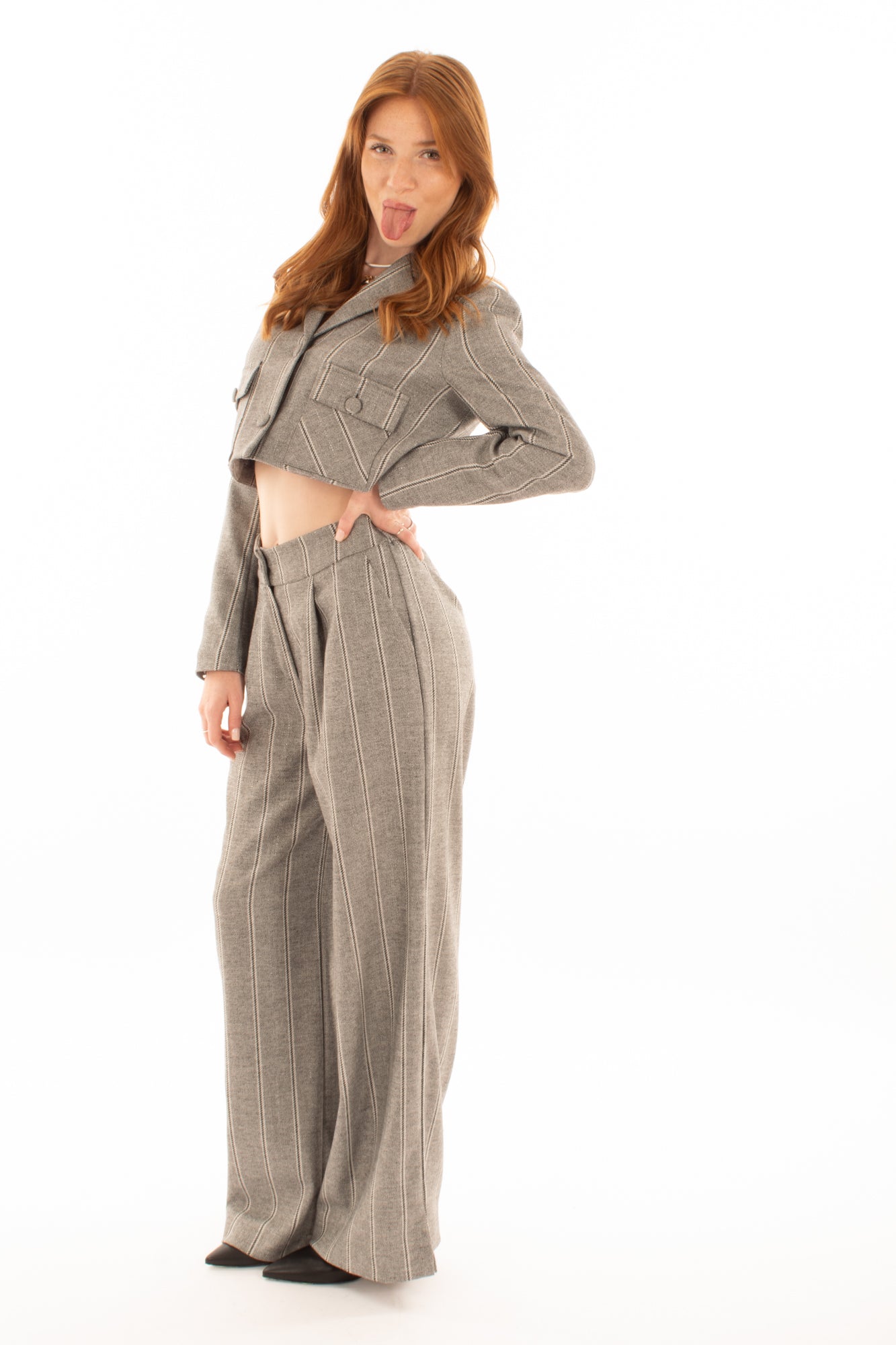 Giacca corta Susy mix - Grigio