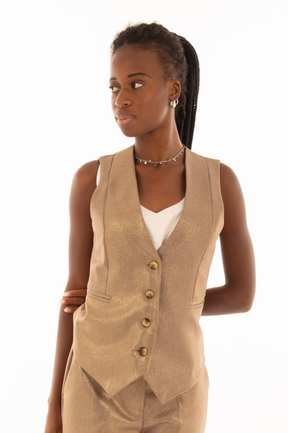 Gilet laminato Susy mix - oro