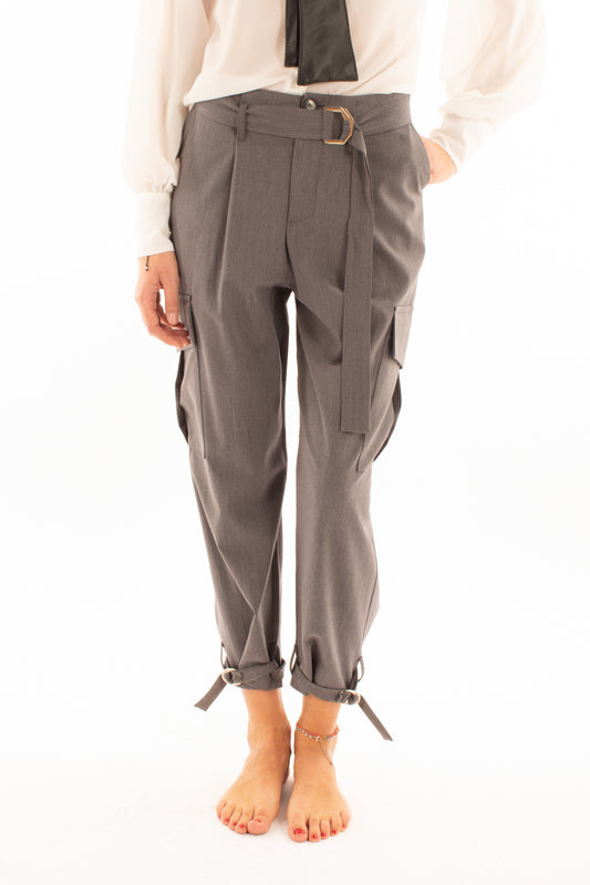 Pantaloni con tasconi Susy mix - Grigio