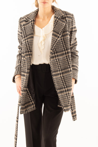 Cappotto corto fantasia Susy mix - Nero