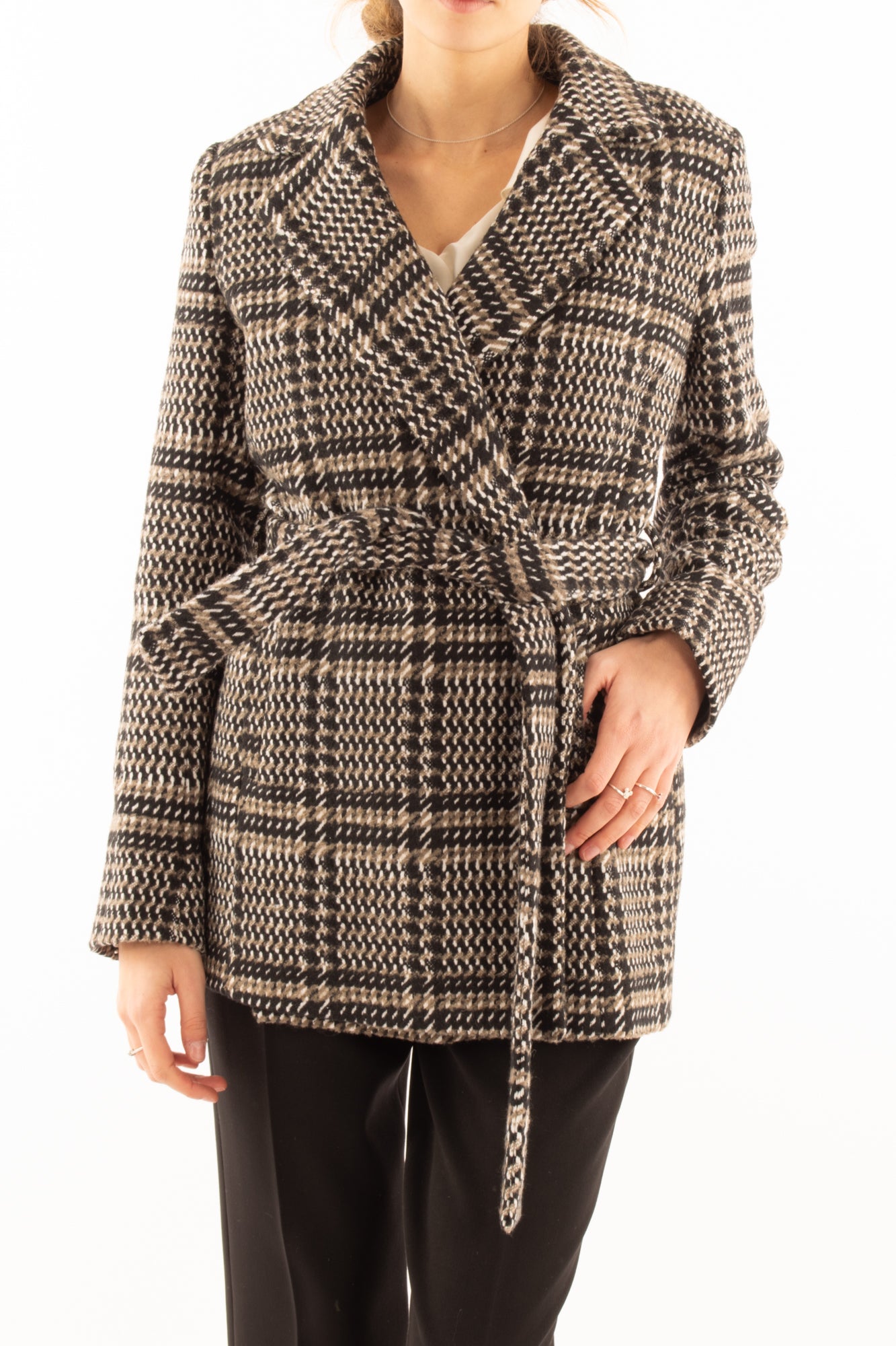 Cappotto corto fantasia Susy mix - Nero