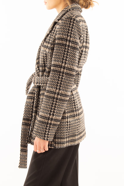 Cappotto corto fantasia Susy mix - Nero