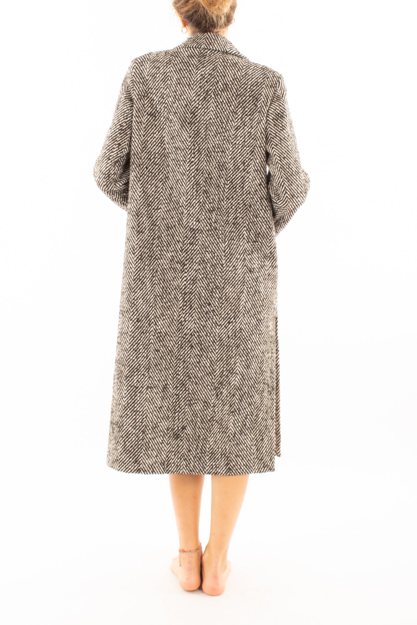 Cappotto lungo spinato Susy mix _Nero