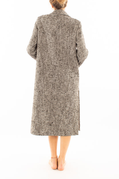 Cappotto lungo spinato Susy mix _Nero