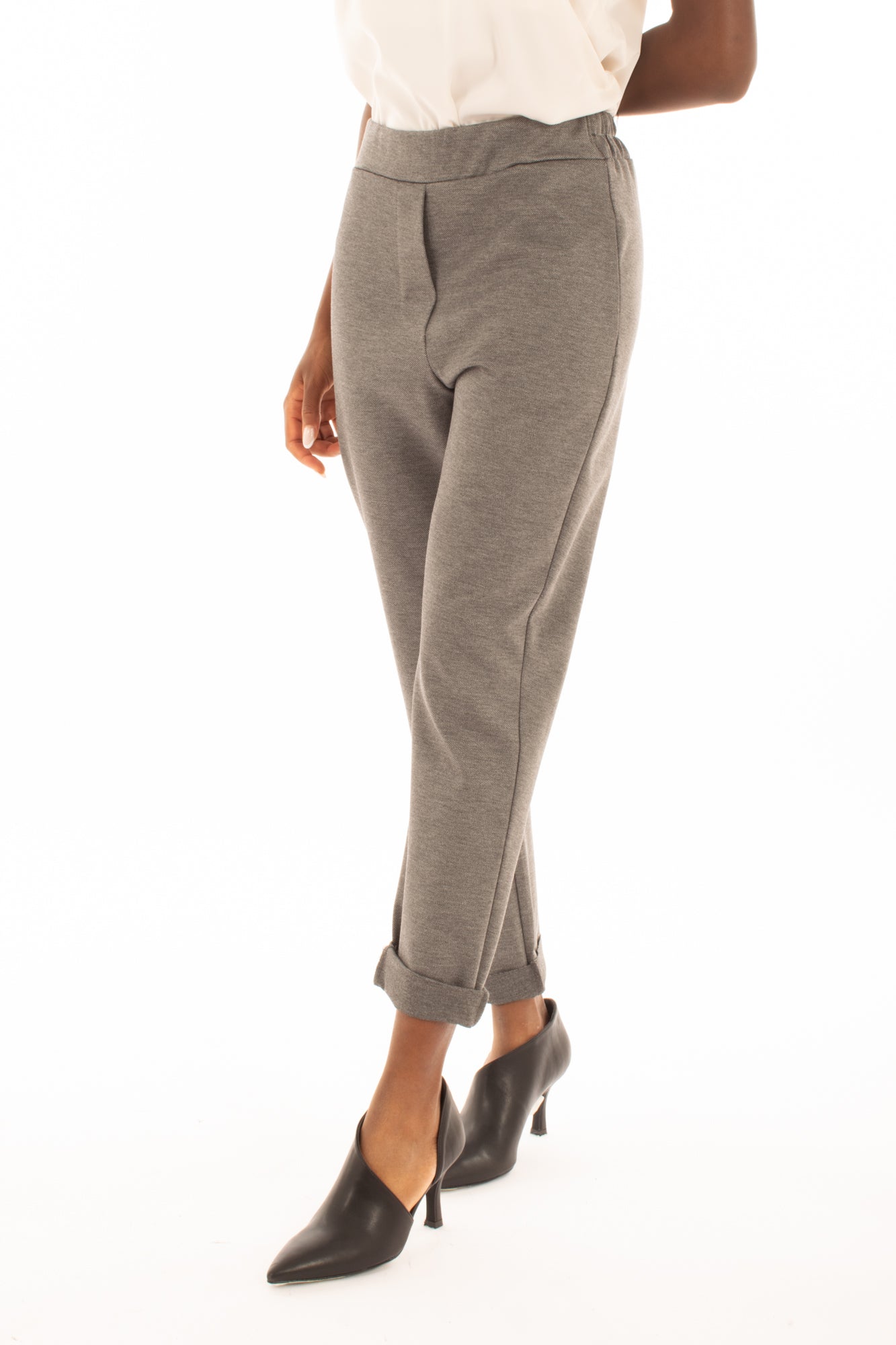 Pantalone elastico vita Susy mix - Grigio