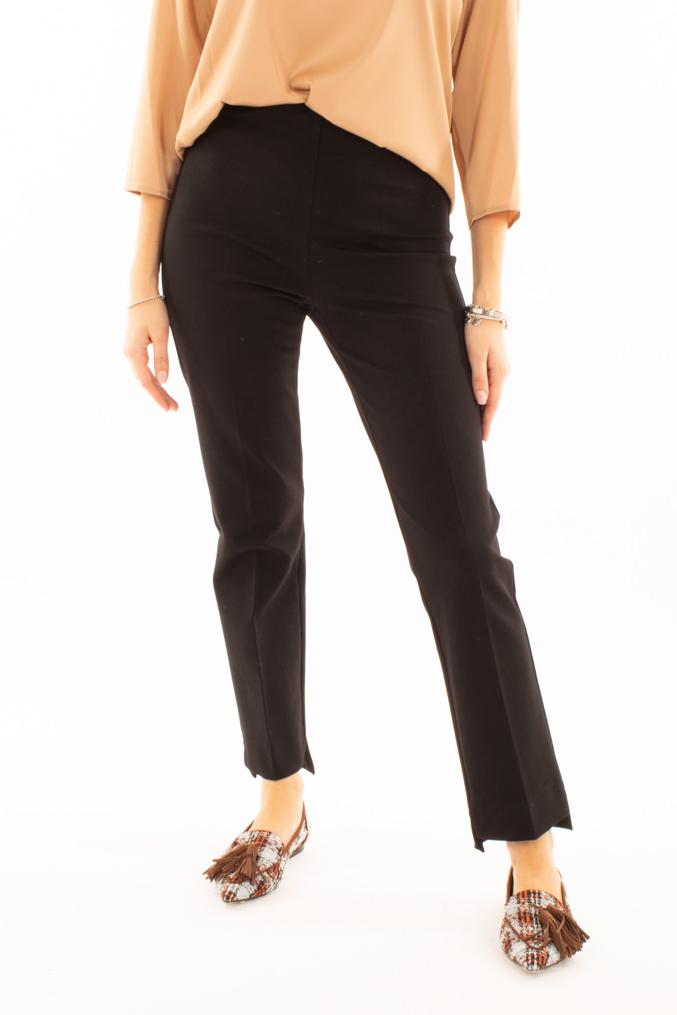 Pantalone elasticizzato Susy mix - Nero